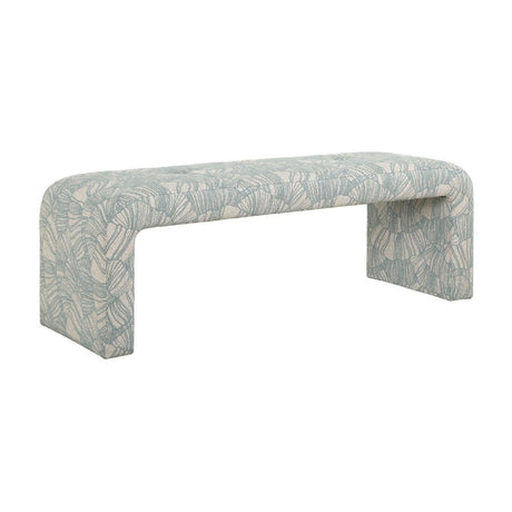 Blue Shell Printed Bench by Uttermost Amie, alternate view 3