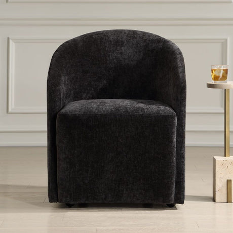 Modern European furniture - Velvet Dining Chair with Casters - www.oroa.com