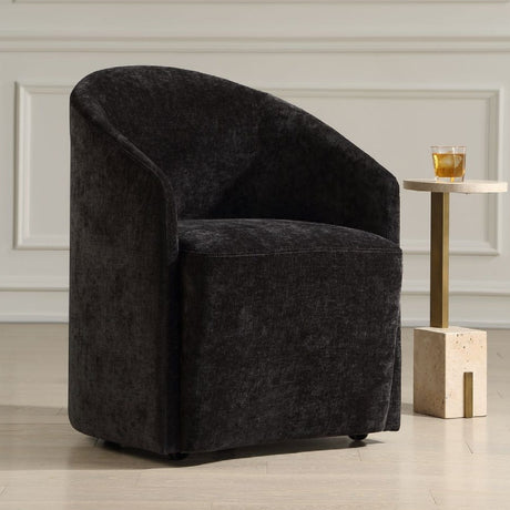 Modern European furniture - Velvet Dining Chair with Casters - www.oroa.com