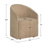 Modern European furniture - Velvet Dining Chair with Casters - www.oroa.com