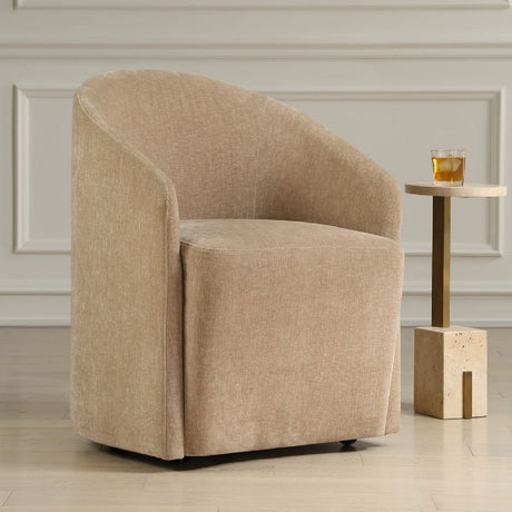 Modern European furniture - Velvet Dining Chair with Casters - www.oroa.com