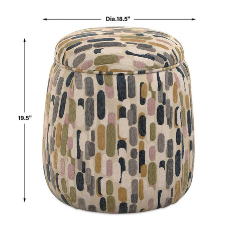 Multicolored Pattern Storage Ottoman by Uttermost Arem, alternate view 4