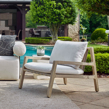 Modern European furniture - Mahogany Framed Outdoor Lounge Chair - www.oroa.com
