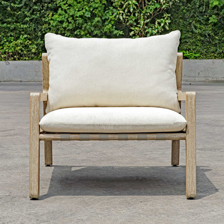 Modern European furniture - Mahogany Framed Outdoor Lounge Chair - www.oroa.com