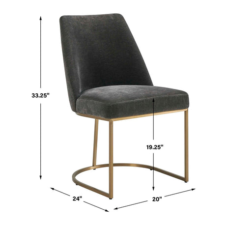 Modern European furniture - Gray Velvet Dining Chair - www.oroa.com