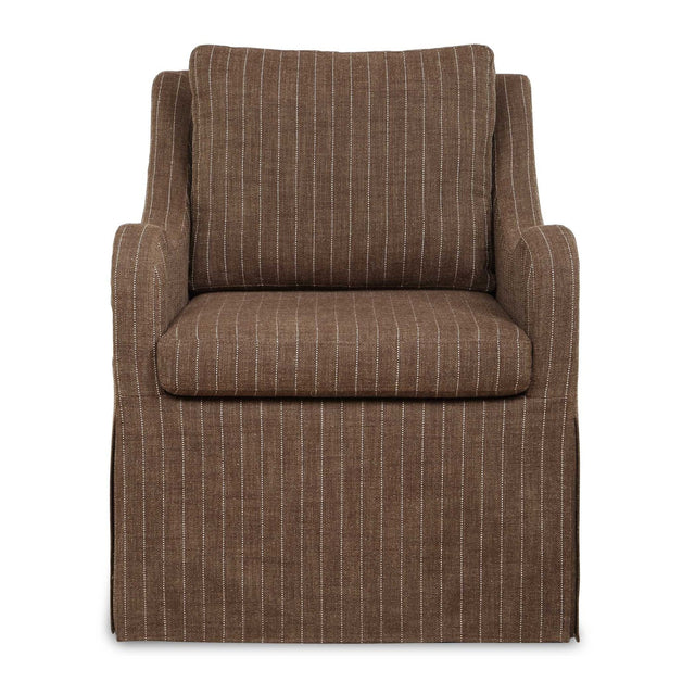 Brown Pinstripes Swivel Chair by Uttermost Luisa
