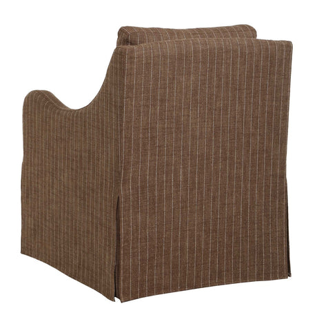 Brown Pinstripes Swivel Chair by Uttermost Luisa, alternate view 5