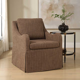 Brown Pinstripes Swivel Chair by Uttermost Luisa, alternate view 8