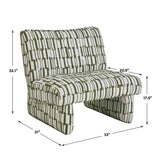 Green Patterned Accent Chair by Uttermost Willa, alternate view 9
