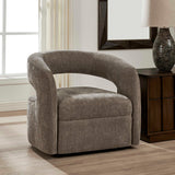 Modern European furniture - Taupe Velvet Swivel Chair - www.oroa.com