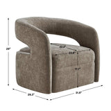 Modern European furniture - Taupe Velvet Swivel Chair - www.oroa.com