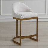 Modern European furniture - White Chenille Counter Stool - www.oroa.com