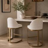 Modern European furniture - White Chenille Counter Stool - www.oroa.com