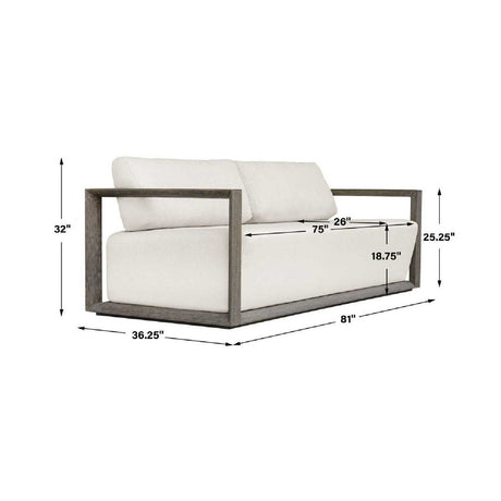 Modern European furniture - White Cushioned 3-Seater Outdoor Sofa - www.oroa.com