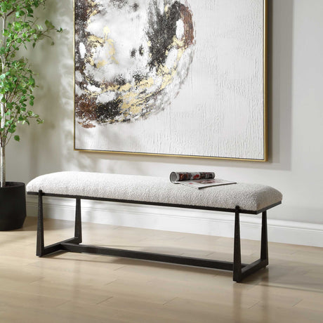 Modern European furniture - Upholstered Wool-Inspired Bench - www.oroa.com