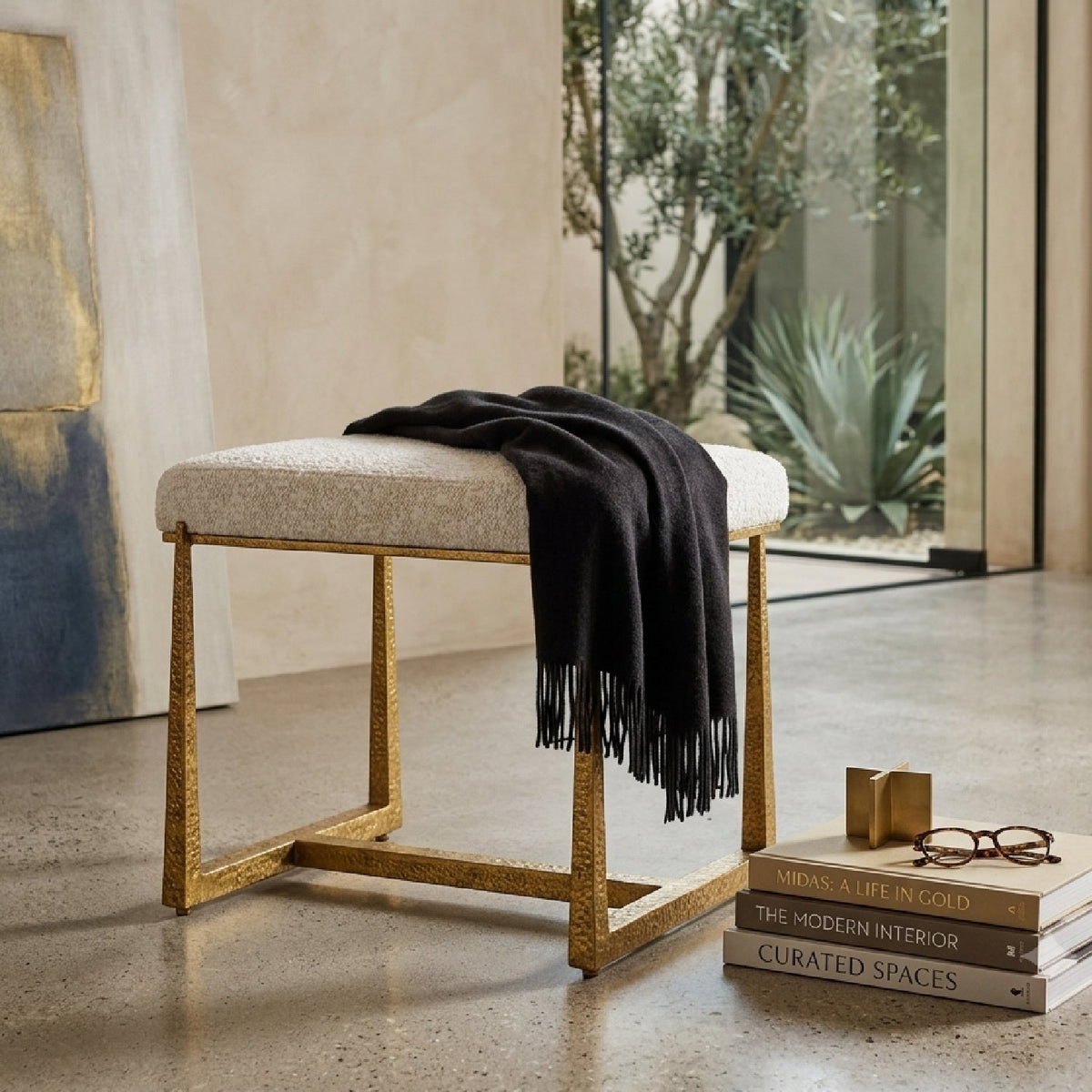 Modern European furniture - Iron Framed Bench S - www.oroa.com