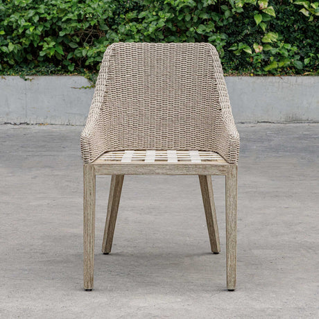 Beige Wicker Outdoor Dining Chair by Uttermost Paloma, alternate view 9