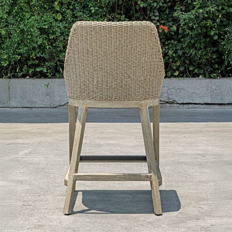 Beige Wicker Outdoor Counter Stool by Uttermost Paloma, alternate view 12