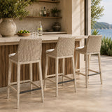 Cream Wicker Outdoor Bar Stool by Uttermost Paloma, alternate view 2