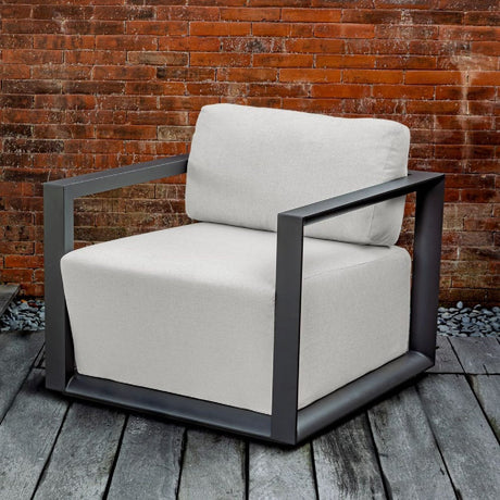 Modern European furniture - White Cushioned Outdoor Lounge Chair - www.oroa.com