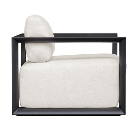 Modern European furniture - White Cushioned Outdoor Lounge Chair - www.oroa.com