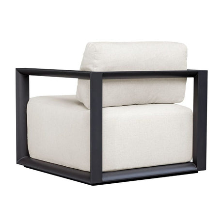 Modern European furniture - White Cushioned Outdoor Lounge Chair - www.oroa.com