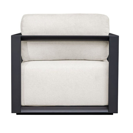 Modern European furniture - White Cushioned Outdoor Lounge Chair - www.oroa.com
