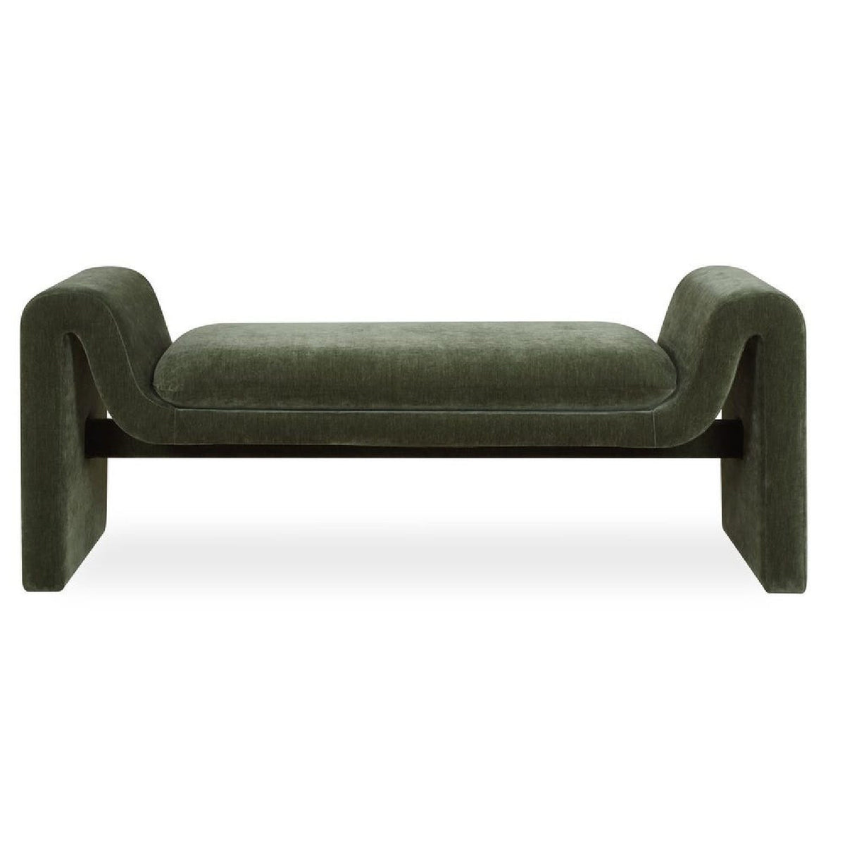 Green Velvet Curved Bench by Uttermost Manson, alternate view 3