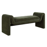 Green Velvet Curved Bench by Uttermost Manson