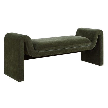Green Velvet Curved Bench by Uttermost Manson