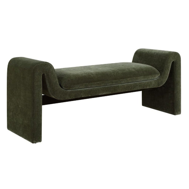 Green Velvet Curved Bench by Uttermost Manson