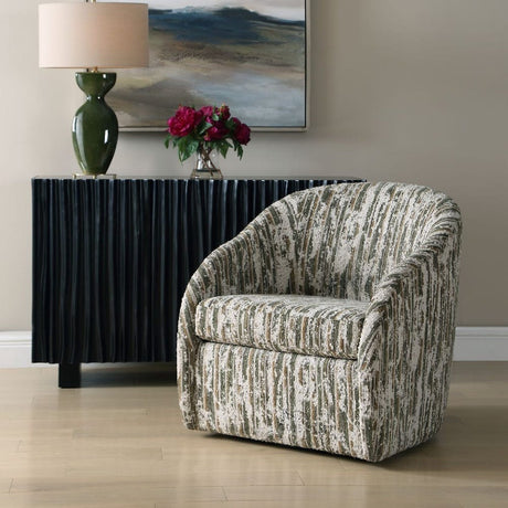 Slubbed Boucle Swivel Chair by Uttermost Mari, alternate view 2