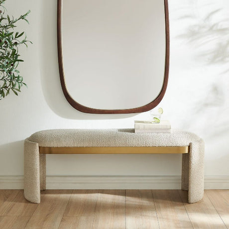 White Boucle Bench by Uttermost Serena, alternate view 2