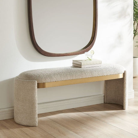 White Boucle Bench by Uttermost Serena, alternate view 7