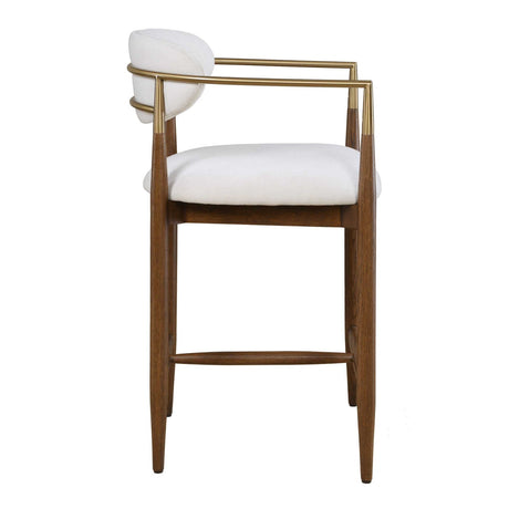Modern European furniture - White Velvet Counter Stool - www.oroa.com