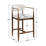 Modern European furniture - White Velvet Counter Stool - www.oroa.com
