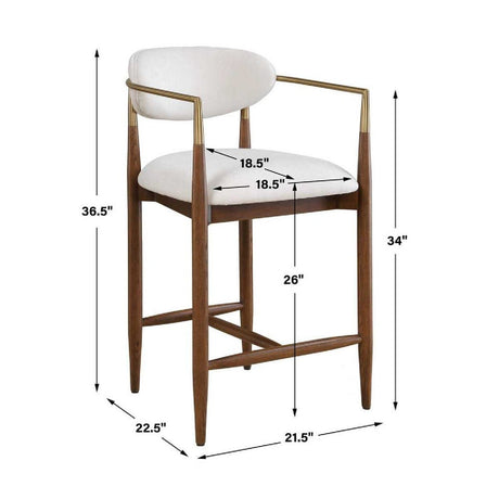 Modern European furniture - White Velvet Counter Stool - www.oroa.com