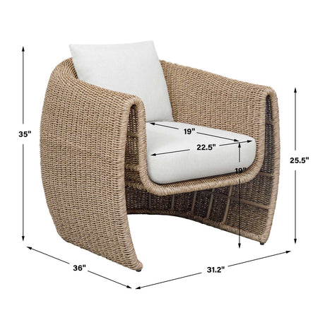 Woven Wicker Outdoor Lounge Chair | Uttermost Tropic