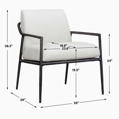 Modern European furniture - White Cushioned Outdoor Lounge Chair - www.oroa.com