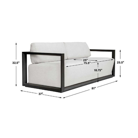 Modern European furniture - White Cushioned 3-Seater Outdoor Sofa - www.oroa.com