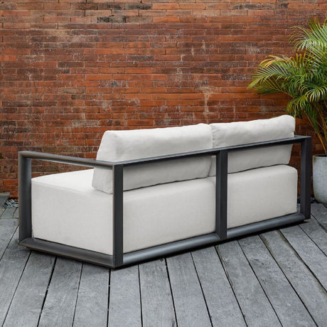 Modern European furniture - White Cushioned 3-Seater Outdoor Sofa - www.oroa.com