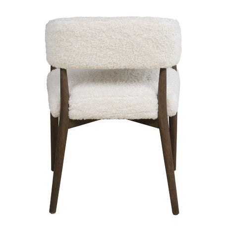 Cream Shearling Dining Chair by Uttermost Austell, alternate view 6