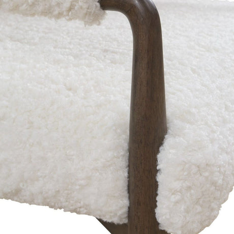 Cream Shearling Dining Chair by Uttermost Austell, alternate view 8