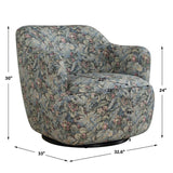 Floral Print Swivel Chair by Uttermost Ansel, alternate view 11