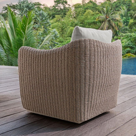 Beige Outdoor Swivel Lounge Chair by Uttermost Sunset, alternate view 8