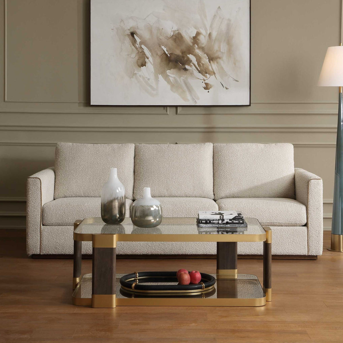 Cream Boucle Piped Sofa by Uttermost Lorien, alternate view 10