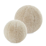 Modern European furniture - Cream Sheepskin-Look Ball Pillows (2) - www.oroa.com