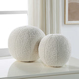 Modern European furniture - White Sheepskin-Look Ball Pillows (2) - www.oroa.com