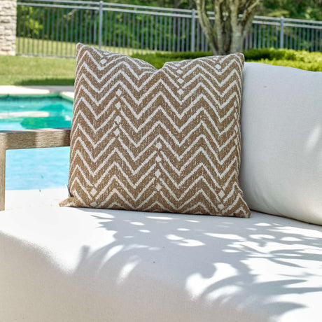 Modern European furniture - Cream Tribal Pattern Outdoor Pillow - www.oroa.com