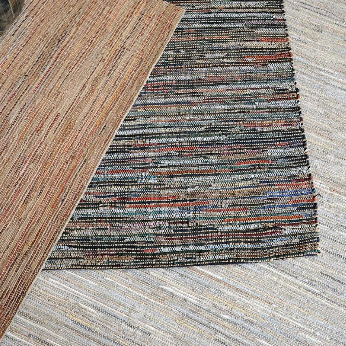 Modern European furniture - Handwoven Hemp & Leather Rug - www.oroa.com